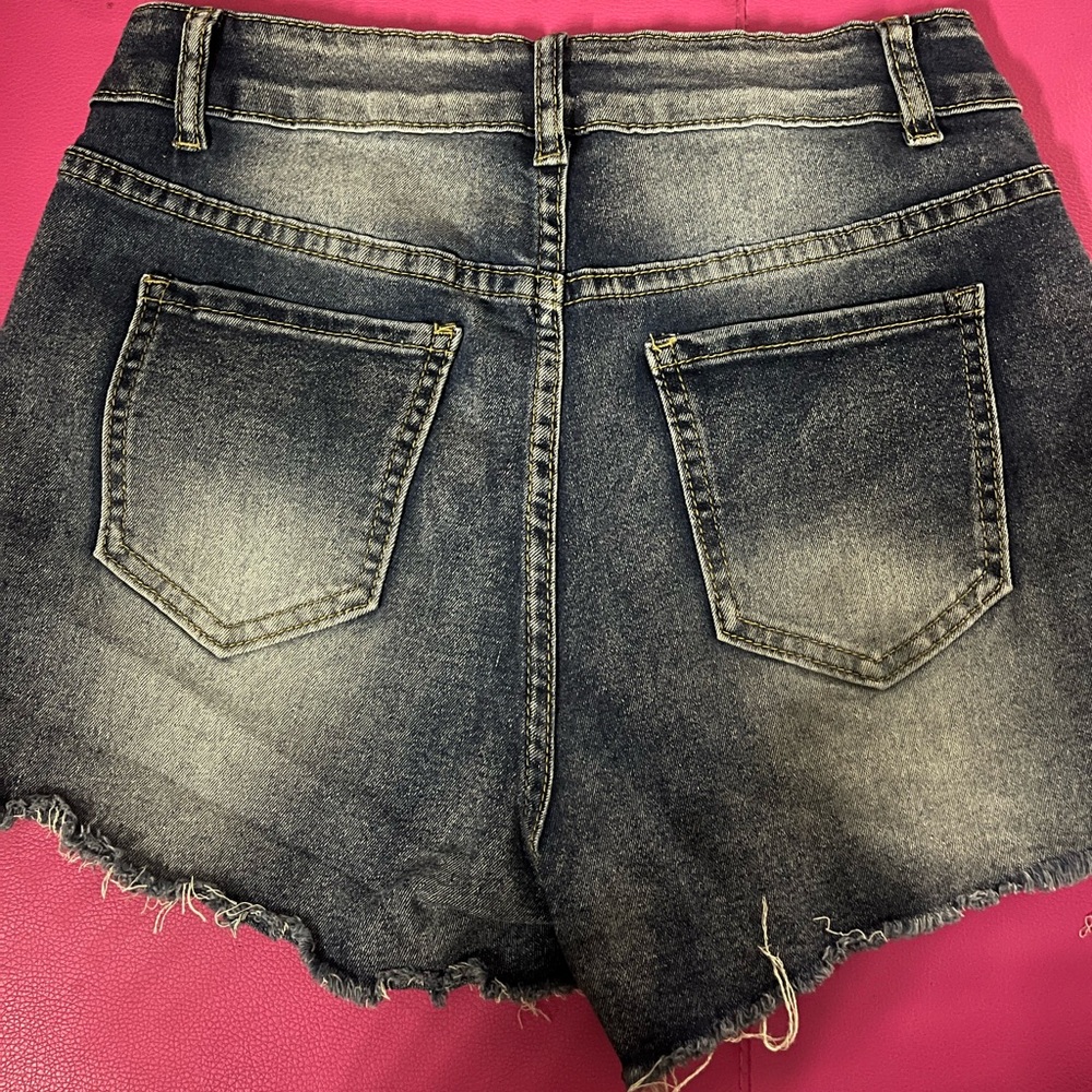 Blue denim cross shorts